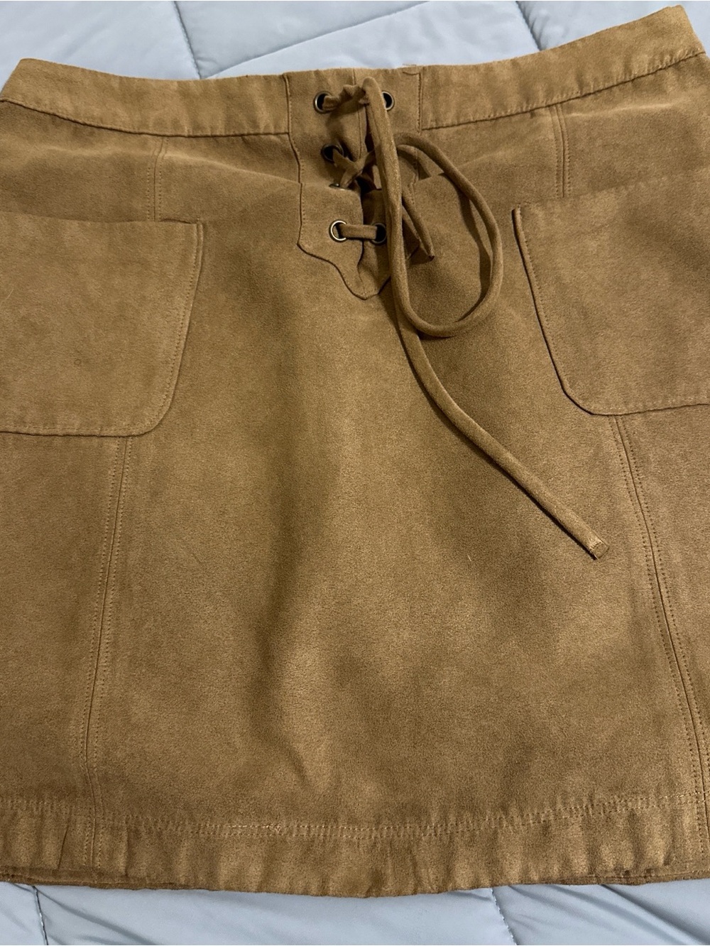 Hollister Brown Suede-Look Midi Skirt